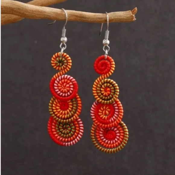 Jewelry - ✨ FREE Spiral Boho Peasant Hipster Hippie Art Deco Farm Chic Hip Vaca Earrings